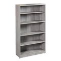 We'Re It Desk it, Ultra Premium Series, 36" x 65" x 14" Adjustable 5-Shelf Bookcase, Grey Oak UP156-GO